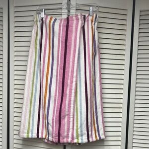 Striped Pink Multi-Color Women’s Swim Coverup Skirt towel